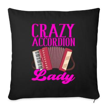 Accordéon Instrument Accordéoniste - Housse de coussin décorative 45 x 45 cm - noir - Devant