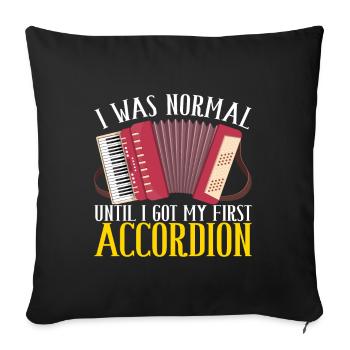 Accordéon Instrument Accordéoniste - Housse de coussin décorative 45 x 45 cm - noir - Devant