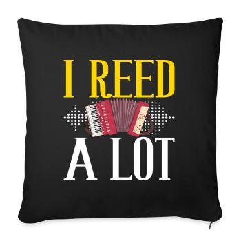 Accordéon Instrument Accordéoniste - Housse de coussin décorative 45 x 45 cm - noir - Devant
