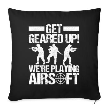 Pistolet Airsoft Airsoft Hobby - Housse de coussin décorative 45 x 45 cm - noir - Devant