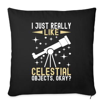 Atronome Astronomy - Sofa pillowcase 17,3'' x 17,3'' (45 x 45 cm) - black - Front