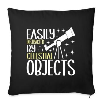 Astronomer Astronomy - Sofa pillowcase 17,3'' x 17,3'' (45 x 45 cm) - black - Front