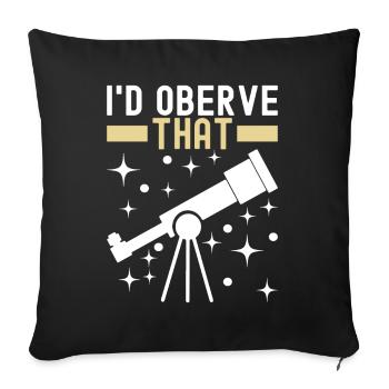 Astronomer Astronomy - Sofa pillowcase 17,3'' x 17,3'' (45 x 45 cm) - black - Front