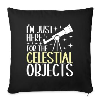 Astronomer Astronomy - Sofa pillowcase 17,3'' x 17,3'' (45 x 45 cm) - black - Front