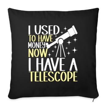 Astronomie astronome - Housse de coussin décorative 45 x 45 cm - noir - Devant