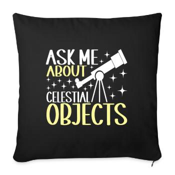 Astronomie astronome - Housse de coussin décorative 45 x 45 cm - noir - Devant