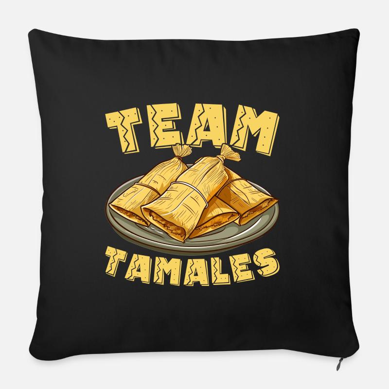 Tamale Cuisine mexicaine Tamale Lover - Housse de coussin décorative 45 x 45 cm - noir