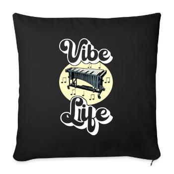 Vibraphon, vibraphoniste - Housse de coussin décorative 45 x 45 cm - noir - Devant