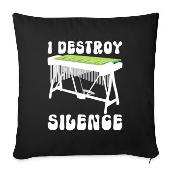 Vibraphon, vibraphonist - Sofa pillowcase 17,3'' x 17,3'' (45 x 45 cm) - black - Front