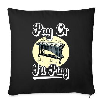Vibraphon, vibraphonist - Sofa pillowcase 17,3'' x 17,3'' (45 x 45 cm) - black - Front