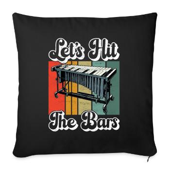 Vibraphon, vibraphoniste - Housse de coussin décorative 45 x 45 cm - noir - Devant