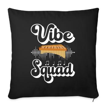 Vibraphon, vibraphoniste - Housse de coussin décorative 45 x 45 cm - noir - Devant