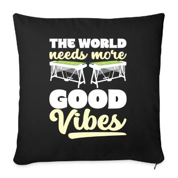 Vibraphon, vibraphoniste - Housse de coussin décorative 45 x 45 cm - noir - Devant