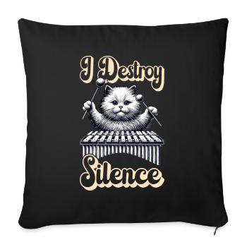 Vibraphon, vibraphoniste - Housse de coussin décorative 45 x 45 cm - noir - Devant