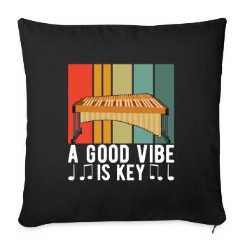 Vibraphon, vibraphoniste - Housse de coussin décorative 45 x 45 cm - noir - Devant