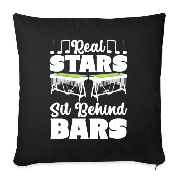 Vibraphon, vibraphonist - Sofa pillowcase 17,3'' x 17,3'' (45 x 45 cm) - black - Front