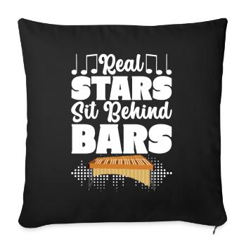 Vibraphon, vibraphonist - Sofa pillowcase 17,3'' x 17,3'' (45 x 45 cm) - black - Front