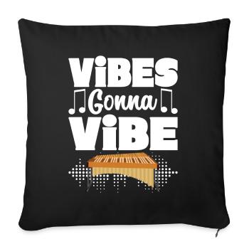 Vibraphon, vibraphonist - Sofa pillowcase 17,3'' x 17,3'' (45 x 45 cm) - black - Front