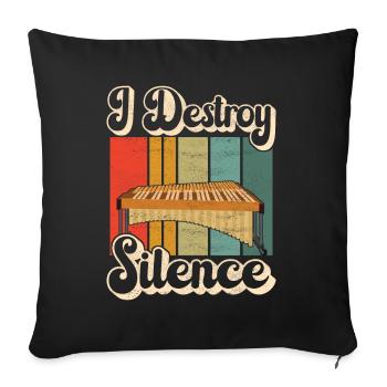 Vibraphon, vibraphonist - Sofa pillowcase 17,3'' x 17,3'' (45 x 45 cm) - black - Front