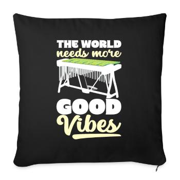 Vibraphon, vibraphonist - Sofa pillowcase 17,3'' x 17,3'' (45 x 45 cm) - black - Front