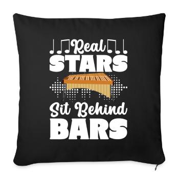 Vibraphon, vibraphonist - Sofa pillowcase 17,3'' x 17,3'' (45 x 45 cm) - black - Front