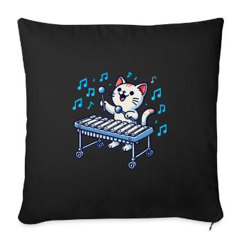 Vibraphon, vibraphonist - Sofa pillowcase 17,3'' x 17,3'' (45 x 45 cm) - black - Front