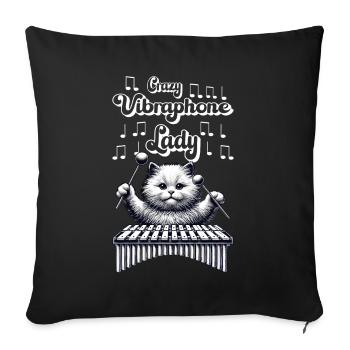 Vibraphon, vibraphonist - Sofa pillowcase 17,3'' x 17,3'' (45 x 45 cm) - black - Front