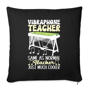 Vibraphon, vibraphonist - Sofa pillowcase 17,3'' x 17,3'' (45 x 45 cm) - black - Front
