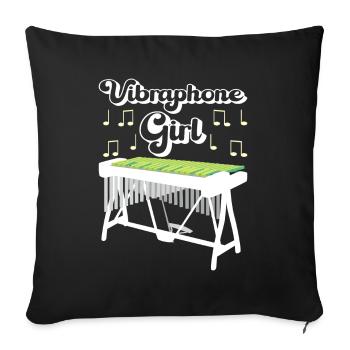 Vibraphon, vibraphonist - Sofa pillowcase 17,3'' x 17,3'' (45 x 45 cm) - black - Front