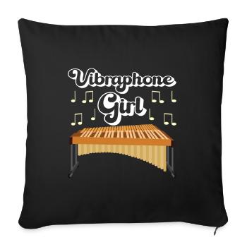 Vibraphon, vibraphoniste - Housse de coussin décorative 45 x 45 cm - noir - Devant