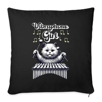 Vibraphon, vibraphonist - Sofa pillowcase 17,3'' x 17,3'' (45 x 45 cm) - black - Front