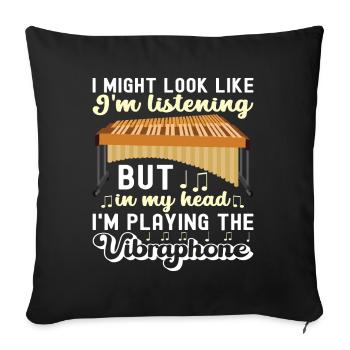 Vibraphon, vibraphonist - Sofa pillowcase 17,3'' x 17,3'' (45 x 45 cm) - black - Front