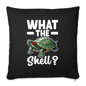 Tortue Tortue à oreilles rouges - Housse de coussin décorative 45 x 45 cm - noir - Devant