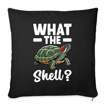 Tortue Tortue à oreilles rouges - Housse de coussin décorative 45 x 45 cm - noir - Devant