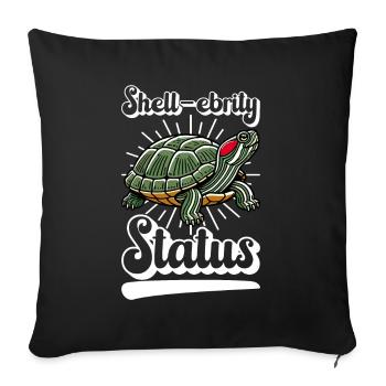 Tortue Tortue à oreilles rouges - Housse de coussin décorative 45 x 45 cm - noir - Devant