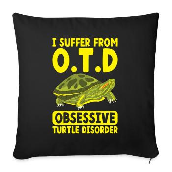 Turtle Red-eared Turtle - Sofa pillowcase 17,3'' x 17,3'' (45 x 45 cm) - black - Front