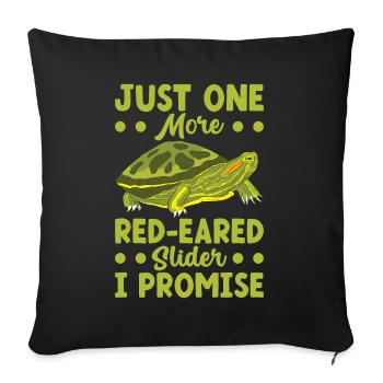 Turtle Red-eared slider - Sofa pillowcase 17,3'' x 17,3'' (45 x 45 cm) - black - Front