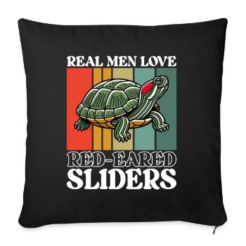 Turtle Red-eared Turtle - Sofa pillowcase 17,3'' x 17,3'' (45 x 45 cm) - black - Front