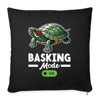 Tortue Tortue à oreilles rouges - Housse de coussin décorative 45 x 45 cm - noir - Devant