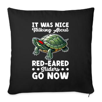 Tortue Tortue à oreilles rouges - Housse de coussin décorative 45 x 45 cm - noir - Devant