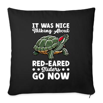 Tortue Tortue à oreilles rouges - Housse de coussin décorative 45 x 45 cm - noir - Devant