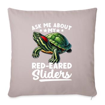 Turtle Red-eared Turtle - Sofa pillowcase 17,3'' x 17,3'' (45 x 45 cm) - light taupe - Front