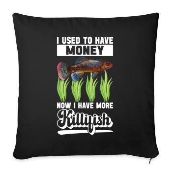 Killifish Quarium Fish - Sofa pillowcase 17,3'' x 17,3'' (45 x 45 cm) - black - Front