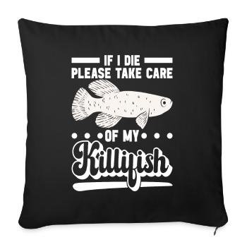 Killifish Quarium Fish - Sofa pillowcase 17,3'' x 17,3'' (45 x 45 cm) - black - Front