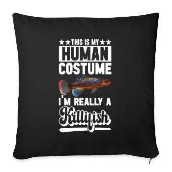 Killifish Quarium Fish - Sofa pillowcase 17,3'' x 17,3'' (45 x 45 cm) - black - Front