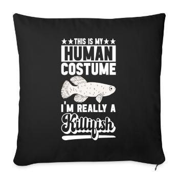 Killifish Quarium Fish - Sofa pillowcase 17,3'' x 17,3'' (45 x 45 cm) - black - Front