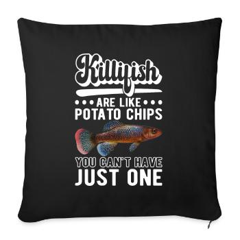 Killifish Quarium Fish - Sofa pillowcase 17,3'' x 17,3'' (45 x 45 cm) - black - Front