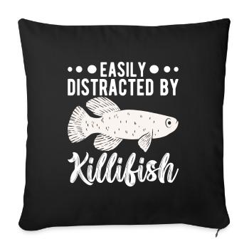 Killifish Quarium Fish - Sofa pillowcase 17,3'' x 17,3'' (45 x 45 cm) - black - Front