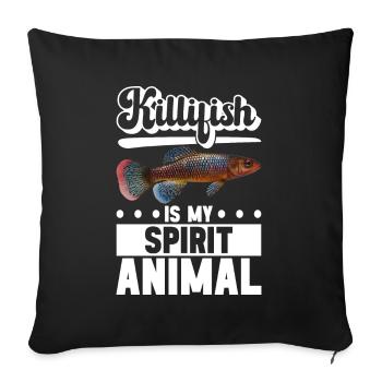 Killifish Quarium Fish - Sofa pillowcase 17,3'' x 17,3'' (45 x 45 cm) - black - Front
