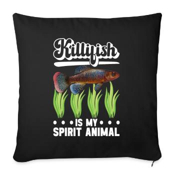Killifish Quarium Fish - Sofa pillowcase 17,3'' x 17,3'' (45 x 45 cm) - black - Front